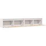 vidaXL Stenska omarica 2 kosa bela 100x30x35 cm trdna borovina | Shoptok.si