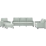 Maison Chic Sedežna garnitura - kavč 4-delna z blazinami svetlo siv žamet, (21728685) | Shoptok.si