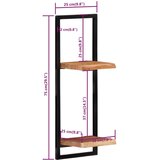  Zidne police 2 kom 25 x 25 x 75 cm masivni bagrem i čelik | Eponuda.com