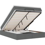 Maison Chic Otomanska Posteljni okvir - Dvoposteljna postelja - Zakonska postelja z vzmetnico siv 140x190 cm blago-J353, (21771789) | Shoptok.si