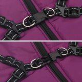 vidaXL Pasji plašč s pasom Nepremočljiv odsevni vijolični 4XL | Shoptok.si