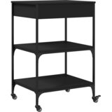  Kuhinjska kolica crna 60 x 48 x 89,5 cm od konstruiranog drva | Eponuda.com