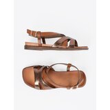 Sergio Leone Flat Brown Sandals | Shoptok.si