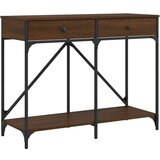 Maison Chic konzolna miza - miza ob steni rjav hrast 100x39x78,5 cm inženirski les, (21786035) Cene