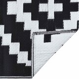 Vanjski tepih ARAKIL bijelo-crni 120 x 180 cm PP | shoptok.hr