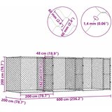  Kavez za pse Srebrno 600 x 200 x 200 cm Cinkani čelik | shoptok.hr