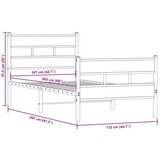 Metalni okvir kreveta bez madraca boja hrasta 107x203 cm | shoptok.hr