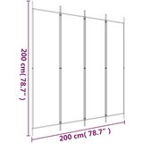 Sobna pregrada s 4 panela bijela 200 x 200 cm od tkanine | shoptok.hr