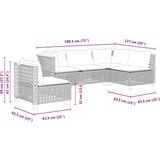vidaXL 5-dijelni vrtni set sofa s jastucima bež od poliratana | shoptok.hr