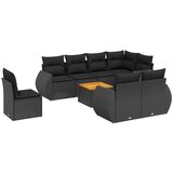  9-dijelni set vrtnih sofa s jastucima crni od poliratana | shoptok.hr