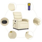 Masažna fotelja za odmor krem umjetna koža - Krema 1 Ručno guranje unatrag Da | shoptok.hr