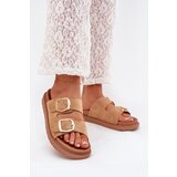Boto Womens Platform Sandals With Golden Buckles Camel Verena | shoptok.hr