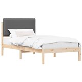 Posteljni okvir z oblazinjenim vzglavjem Temno siva 75 x 190 cm, (5000101539) | Shoptok.si