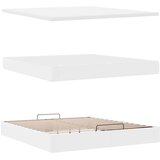 vidaXL Otomanski posteljni okvir z vzmetnico bel 180x200 cm um. usnje | Shoptok.si