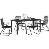 vidaXL 5-dijelni set vrtne blagovaonice crni PVC ratan | shoptok.hr