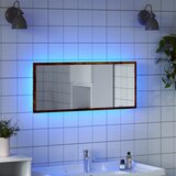 vidaXL LED kopalniško ogledalo dimljeni hrast 100x8,5x37 cm inž. les Cene