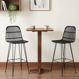 Barska stolica 2 pcs Crna 44 x 55 x 109 cm Ratan i Čelik | shoptok.hr