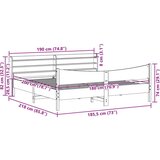  Okvir kreveta s uzglavljem 180 x 200 cm masivna borovina | shoptok.hr