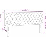  LED glava kreveta s LED trakama s uzglavljem Crna 144 cm Baršun | shoptok.hr