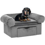 vidaXL Sofa za pse s ladicom siva 75 x 50 x 38 cm plišana Cijene