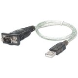 Manhattan USB-A to Serial Converter cable, 45cm, Male to Male, Serial /RS232 /COM /DB9, Prolific PL-2303RA Chip, Black /Silver cable, Three Year Warranty, Equivalent to ICUSB232V2 | shoptok.hr