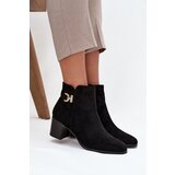 Boto Insulated Women's Ankle Boots on Heel with Gold Detail Black Renora | shoptok.hr