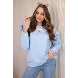 Kesi Cotton blouse with pleats on the shoulders blue Cijene