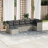 vidaXL 7-dijelni set vrtnih sofa svjetlosivi od poliratana | shoptok.hr