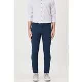 AC&Co / Altınyıldız Classics Men's Navy Blue Canvas Slim Fit Slim Fit Side Pocket Flexible Chino Trousers