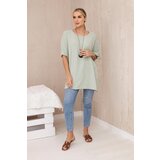 Kesi Włoski Oversized blouse with pendant light mint | shoptok.hr