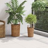  Košara za saksije s pohranom 2 pcs Smeđa Kubu Ratan | shoptok.hr