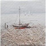 BUBOLA E NAIBO Slika na platnu (30 x 30 cm, rdeča jadrnica) Cene
