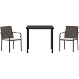  Vrtni set za objed 3 pcs Smeđa i crna PE ratan | Eponuda.com