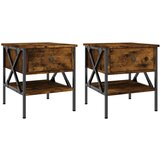 Maison Chic Dvo delni komplet Nočne omarice - Nočne mize dimljeni hrast 40x42x45 cm inženirski les, (21688925) Cene
