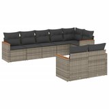  The Living Store Vrtna sedežna garnitura 8-delna z blazinami siv poli ratan - Vrtna Sedežna Garniture, (21453019) | Shoptok.si