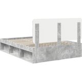  Krevetna konstrukcija Beton 140 x 200 cm Čvrsto borovo drvo | shoptok.hr