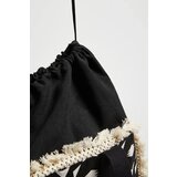 Marisse Large Black Fringed Bag | Shoptok.si