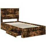  Okvir za krevet s uzglavljem Dimljeni hrast 100 x 200 cm | shoptok.hr