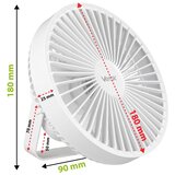  LED Punjivi stoni ventilator sa LED osvetljenjem LED/2W/5V USB 2400 mAh bela | Eponuda.com