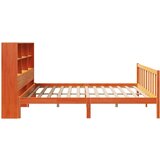 vidaXL Knjižna postelja brez vzmetnice vošč. rjava 180x200 cm borovina | Shoptok.si