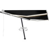 vidaXL Avtomatska tenda LED + senzor 400x350 cm antracitna Cene