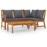 Maison Chic Seti vrtnega pohištva - Vrtna garnitura - Vrtni pohištvo set z blazinami 4-delna trden akacijev les, (21797564) | Shoptok.si