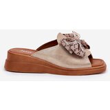 Boto Women's Wedge Sandals With Bow Gold Moonzella | Shoptok.si