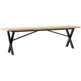 Stolić za kavu X-oblika 160x40x45,5 cm od borovine i čelik | Eponuda.com