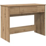 vidaXL Toaletna miza z ogledalom Oblikovan hrast 100x45x76 cm | Shoptok.si