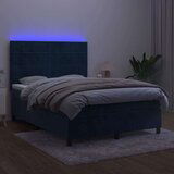  Box spring s madracem LED tamnoplavi 140x200 cm baršun | shoptok.hr