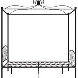  Okvir za krevet s nadstrešnicom crni metalni 140 x 200 cm | shoptok.hr