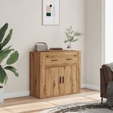 vidaXL Komoda artisian hrast 80x33x70 cm inženirski les Cene