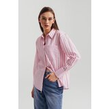 Legendww ženska košulja sa roze-belim prugama i dugim rukavima 4047-7276-54 | ePonuda.com