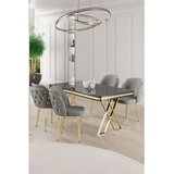 Hanah home Set Trpezarijski sto i 4 stolice Rigel, Sivo-bijela | Eponuda.ba
